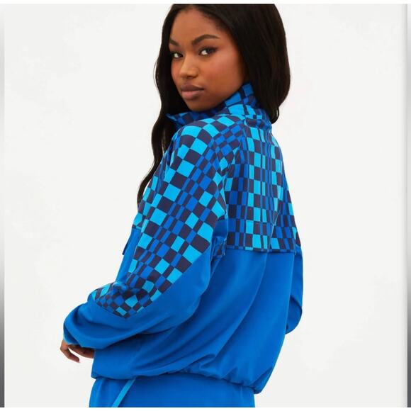 Beach Riot Atticus Pullover Imperial Blue Check In Size M - Picture 3 of 7